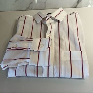 J. Crew Men's Dress Shirt with Red Stripes